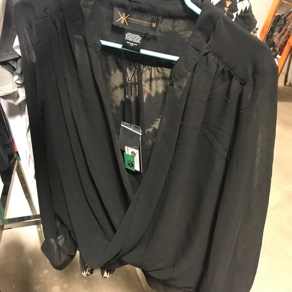 KIM KARDASHIAN SHEER BLOUSE NEW WITH TAGS - Picture 2 of 4
